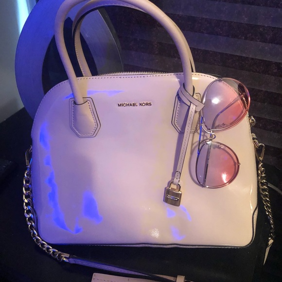 Michael Kors Mercer Patent Dome Satchel - Picture 2 of 6